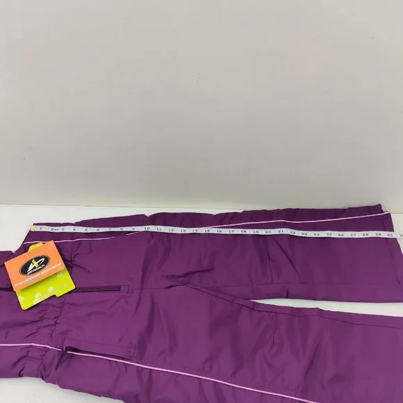 Athletech Performance Outerwear Purple Kids Snow Bibs Overalls Pants XS 4/5 - Picture 11 of 14